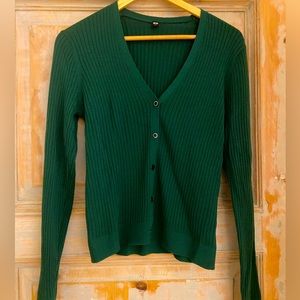 NWOT Uniqlo green cardigan L